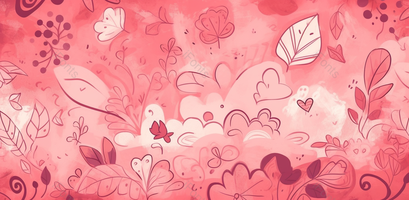 母亲节文艺手绘插画花朵粉色banner展板背景简笔画轮廓线植物,插画/手绘图,插画/手绘图库,插画/手绘图下载,插画/手绘